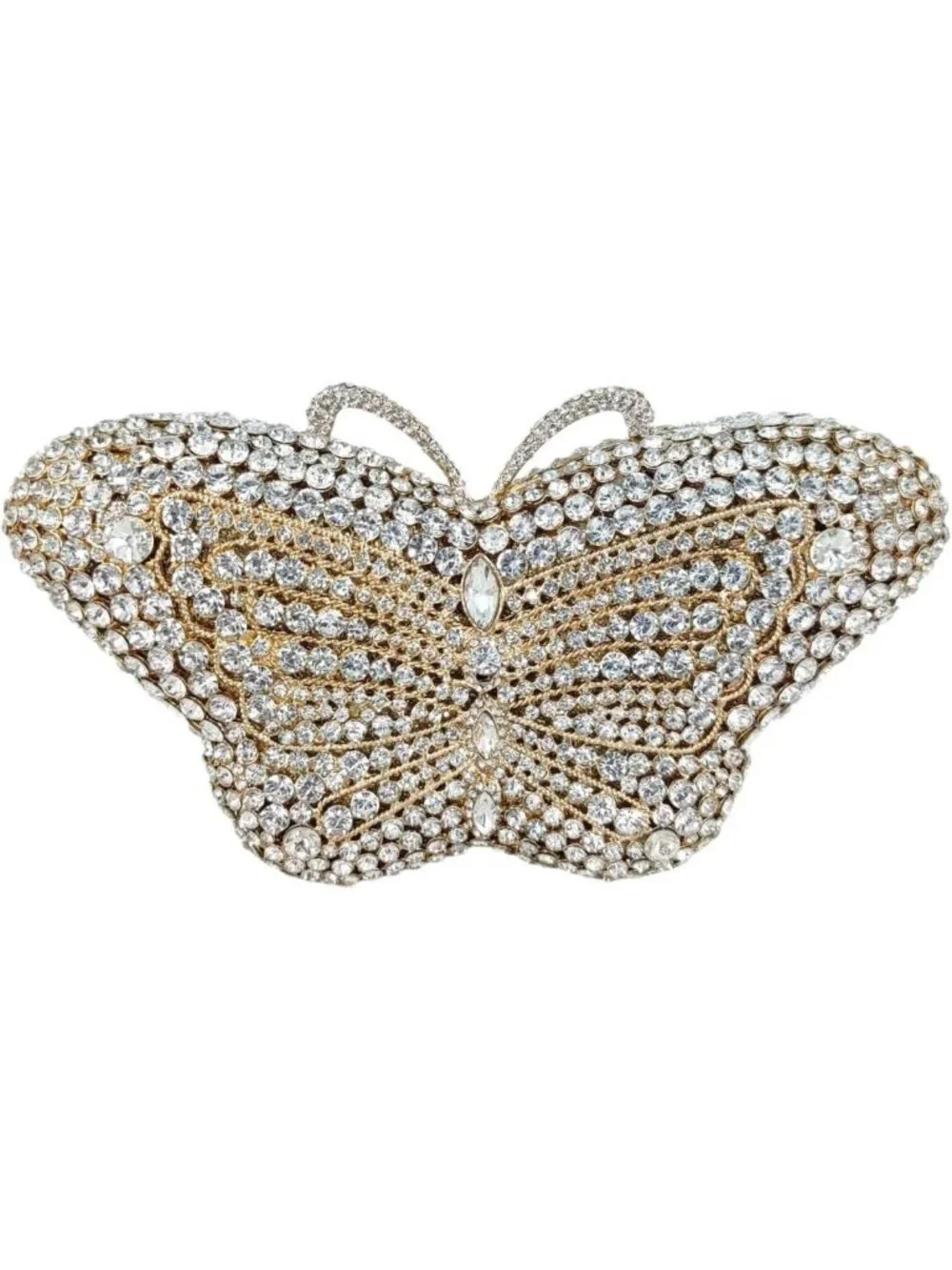Elegant Butterfly Crystal Clutch Evening Bag - Rhinestone Handbag for Parties
